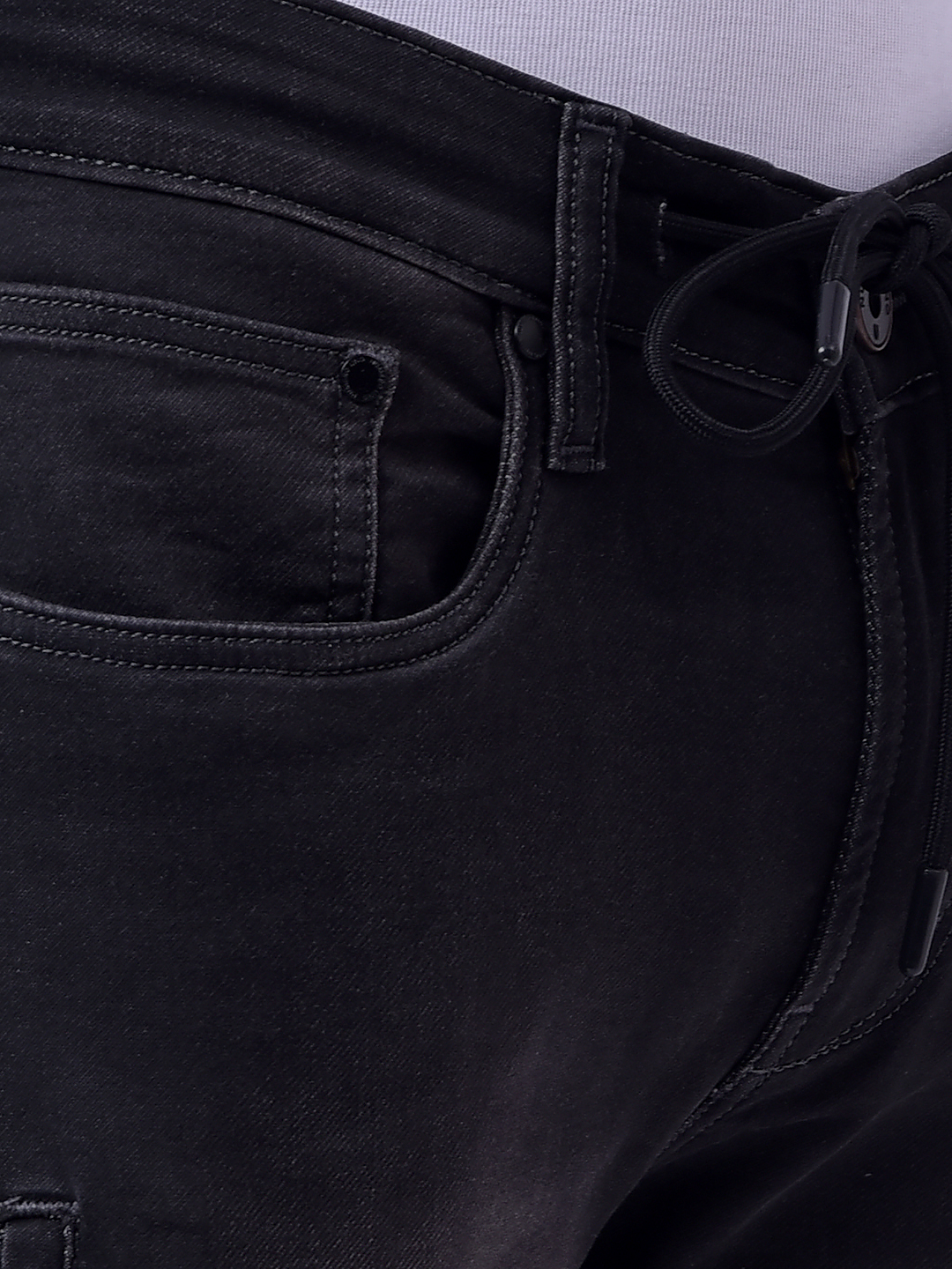 Numero Uno Men Packable Black Skinny Fit Sustainable Jeans